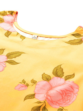 Floral Printed Gotta Patti Kurta With Palazzos & Dupatta