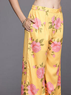 Floral Printed Gotta Patti Kurta With Palazzos & Dupatta