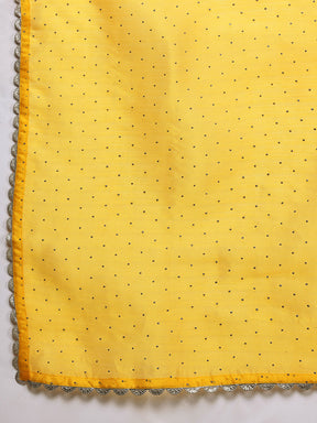 Floral Printed Gotta Patti Kurta With Palazzos & Dupatta