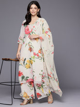 Floral Printed Kurta with Palazzos & Dupatta