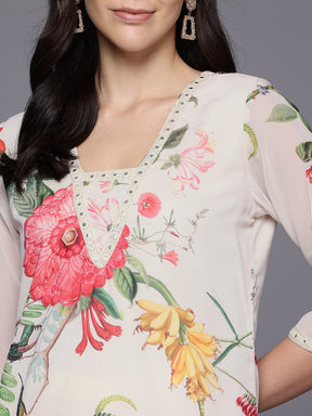 Floral Printed Kurta with Palazzos & Dupatta