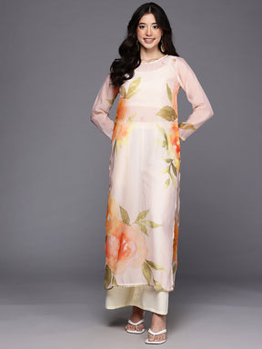 Floral Printed Regular Sequinned Kurta with Palazzos