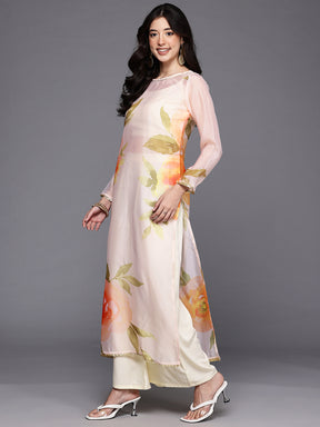 Floral Printed Regular Sequinned Kurta with Palazzos