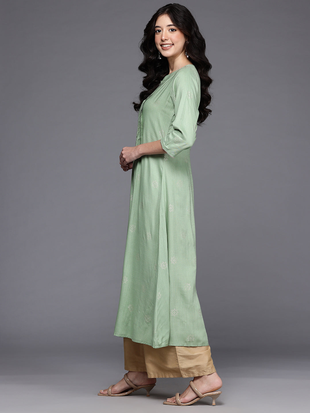 Geometric Printed Gotta Patti Kurta