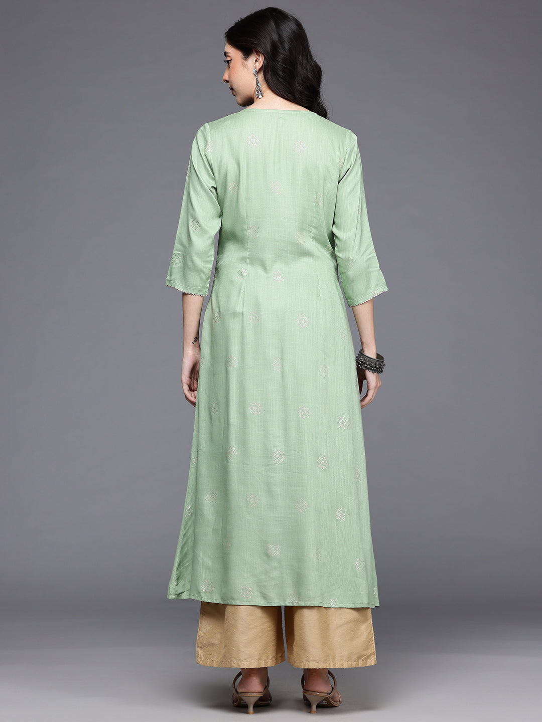 Geometric Printed Gotta Patti Kurta
