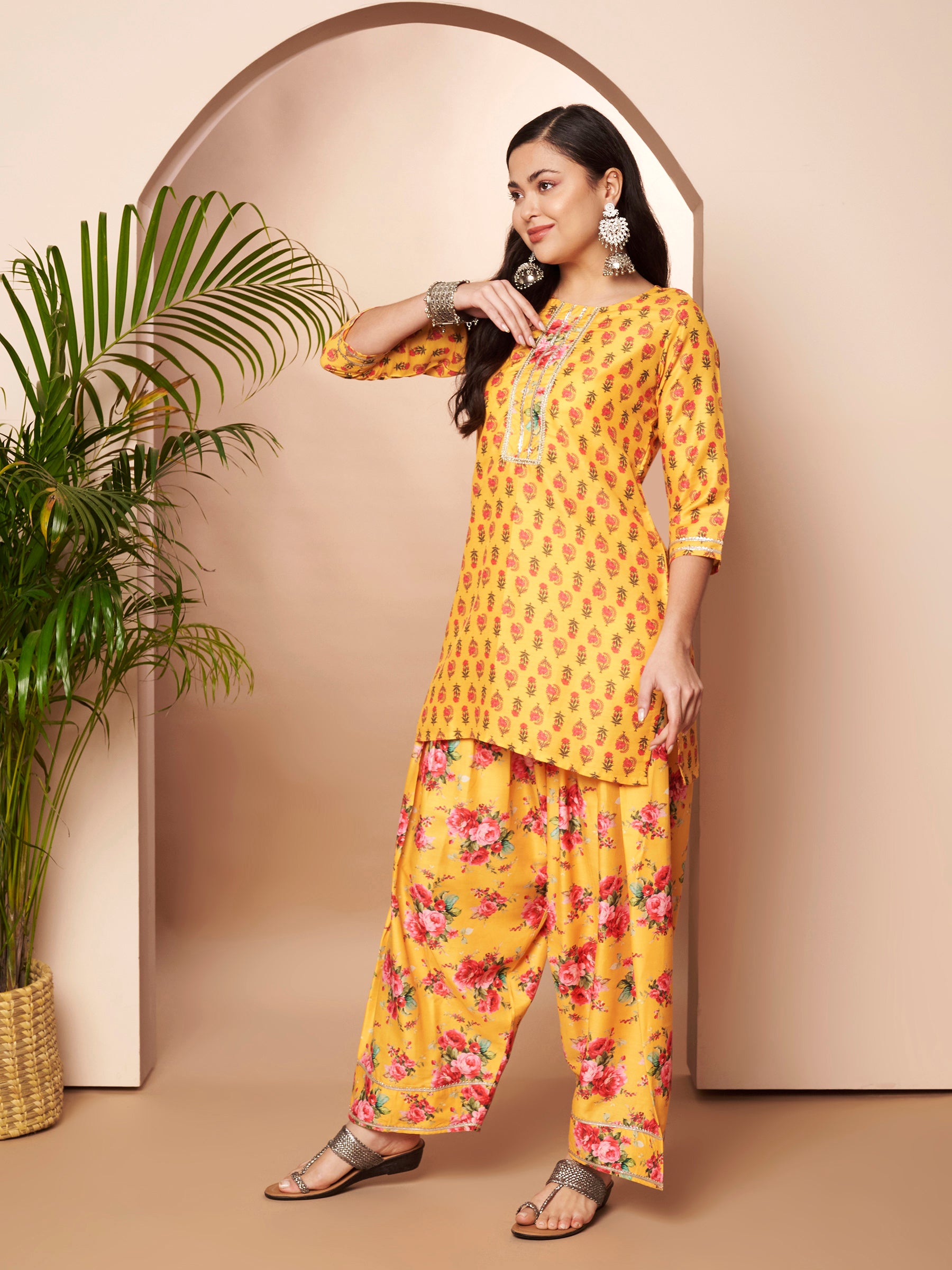 Floral Printed Tunic with Palazzos