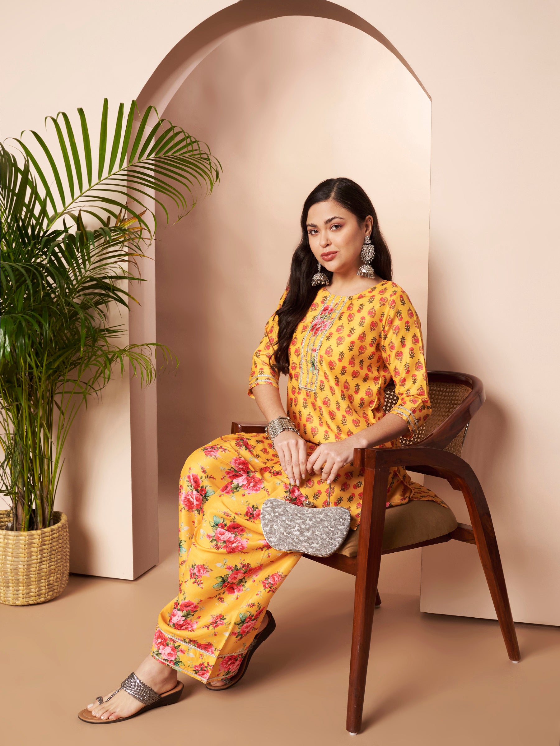 Floral Printed Tunic with Palazzos