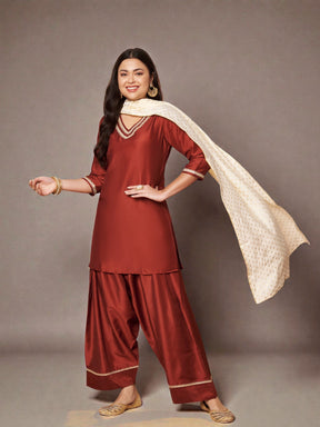 Women Regular Kurti with Salwar & With Dupatta