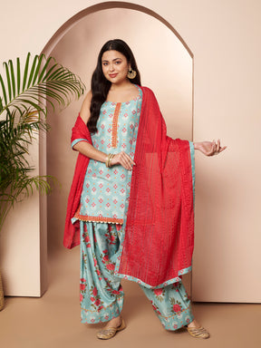 Women Ethnic Motifs Printed Regular Gotta Patti Kurta with Patiala & With Dupatta