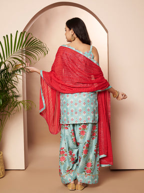 Women Ethnic Motifs Printed Regular Gotta Patti Kurta with Patiala & With Dupatta