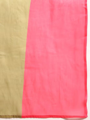 Beige Abstract Digital Printed Chiffon Fabric