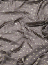 Grey Georgette Gold Foil Printed Fabric