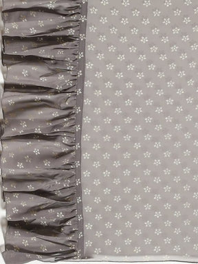 Grey Georgette Gold Foil Printed Fabric