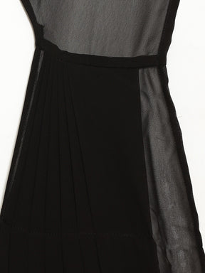 Ahalyaa Black & Golden Colourblocked Ready to Wear Saree (Without Blouse)