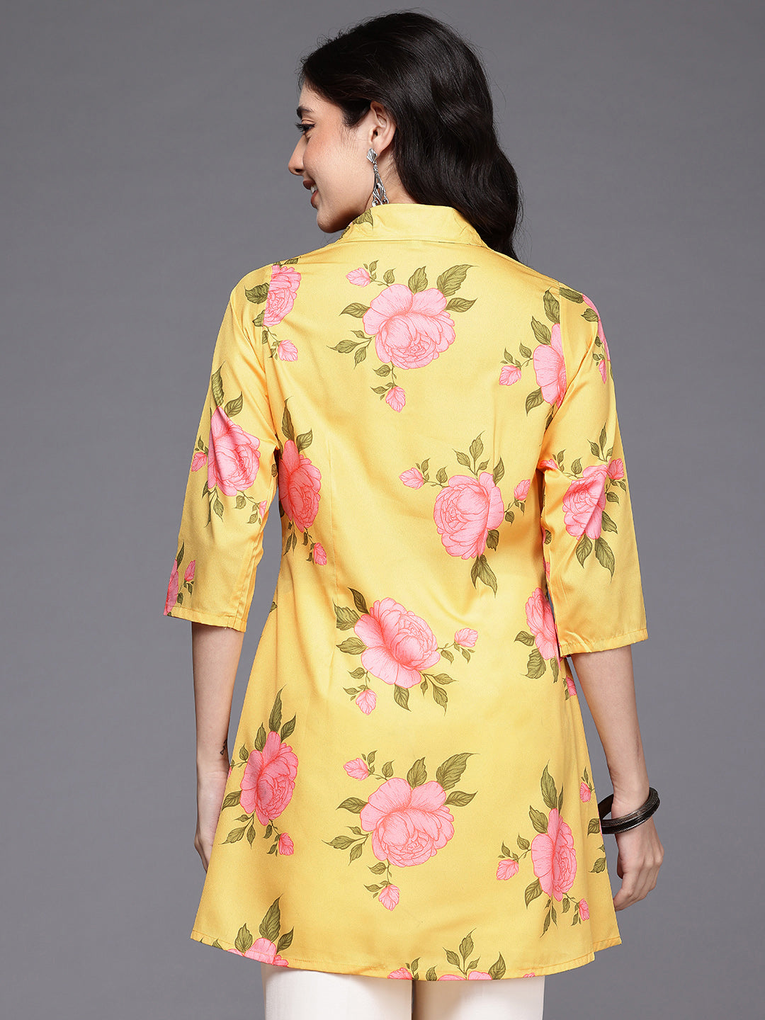 Shirt Collar Printed Tunic