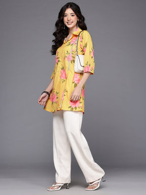 Shirt Collar Printed Tunic
