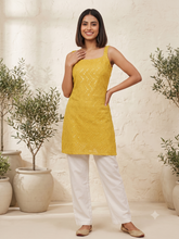 Square Neck Embroidered Embellished Tunic