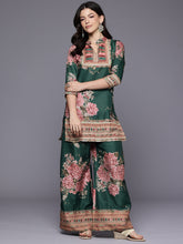 Printed Mandarin Collar Tunic with Palazzos
