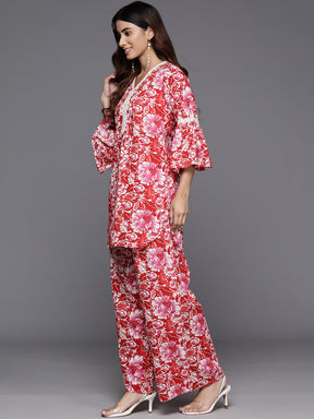 Floral Printed Pure Cotton Co-Ords
