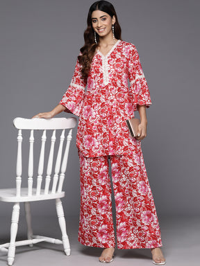 Floral Printed Pure Cotton Co-Ords