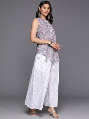 Women Paisley Printed Pure Cotton Tunic with Palazzos
