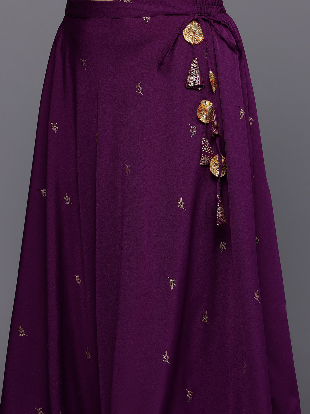 Plus Size Printed Sequinned Detail Foil Print Lehenga Choli With Dupatta