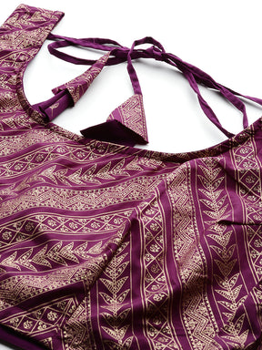 Plus Size Printed Sequinned Detail Foil Print Lehenga Choli With Dupatta