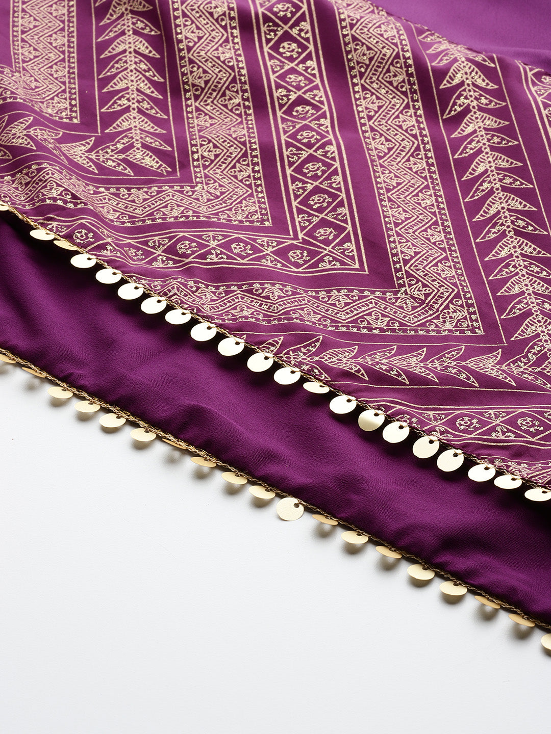 Plus Size Printed Sequinned Detail Foil Print Lehenga Choli With Dupatta