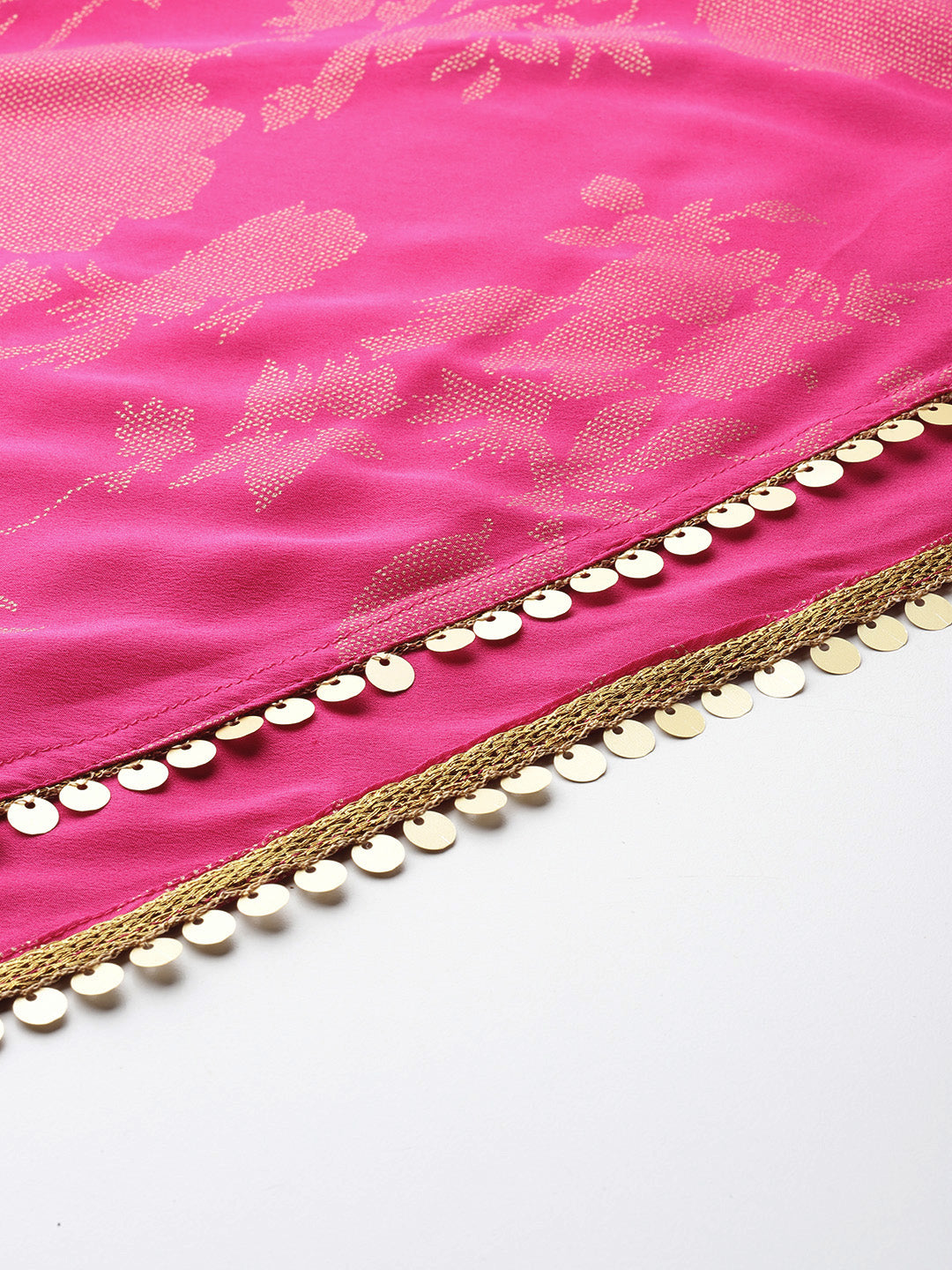 Floral Printed Top and Skirt with Ombre Effect Jacket