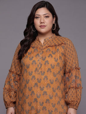 Ethnic Motifs Print Georgette Maxi Dress