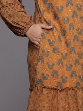 Ethnic Motifs Print Georgette Maxi Dress