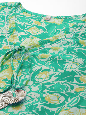 Printed 100% Cotton Layered Maxi Ethnic Dress