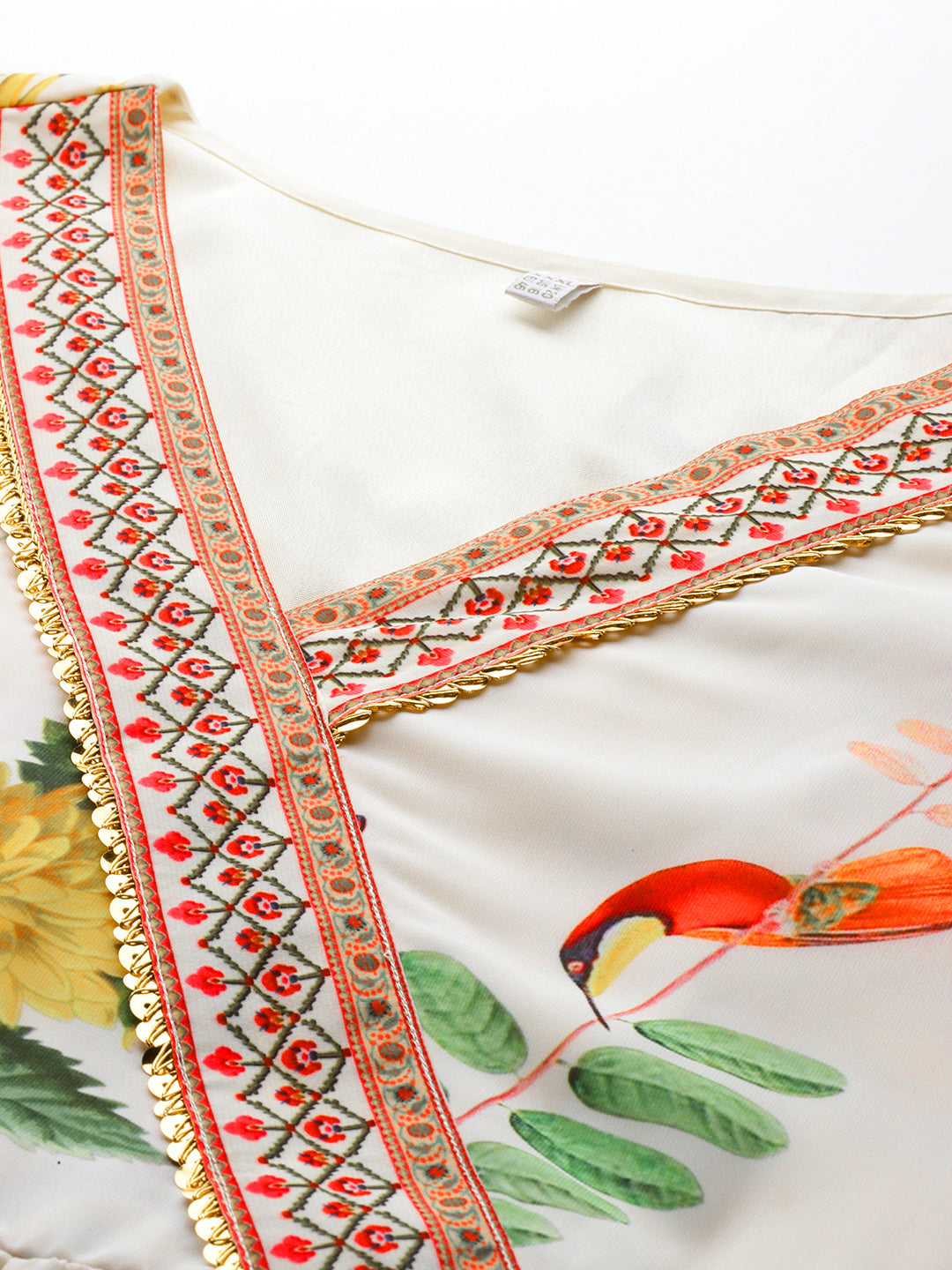 Floral Printed Sequined Detail Wrap Maxi Dress