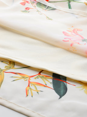 Floral Printed Sequined Detail Wrap Maxi Dress