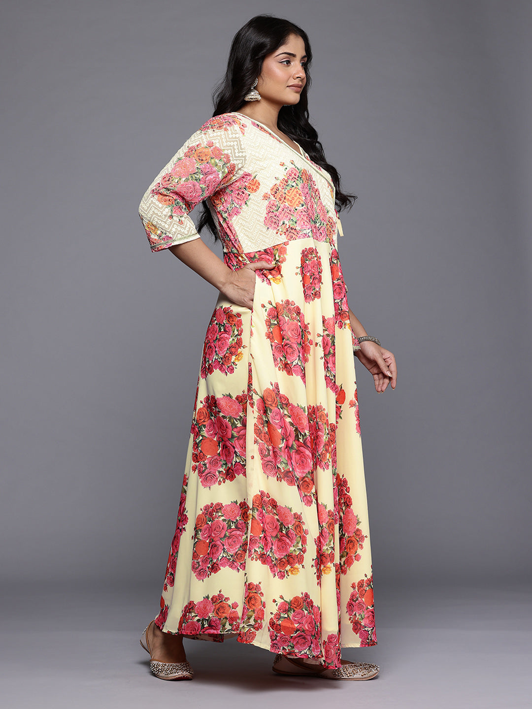 Floral Printed Wrap Maxi Dress