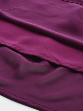 A PLUS BY AHALYAA Yoke Design V-Neck Lace Inserts A-Line Maxi Dress