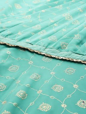 Ethnic Motifs Printed Sequence Detail Draped Maxi Dress