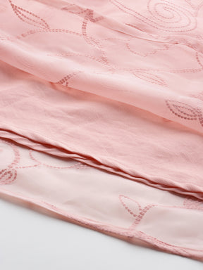 Floral Printed Sequined Detail Maxi Dress