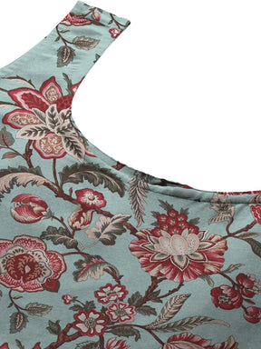 Women Plus Size Floral Printed Fit & Flare Maxi Ethnic Dress