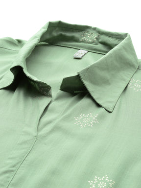 Floral Printed Cut-Away Collar Belted Maxi Dress