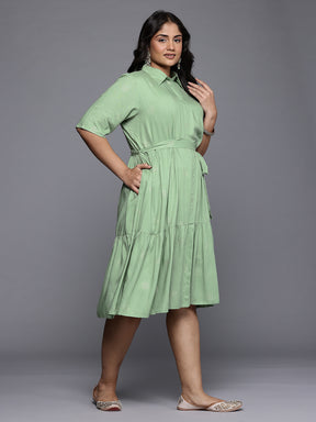 Floral Printed Cut-Away Collar Belted Maxi Dress