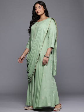 Floral Printed Draped Maxi Dress