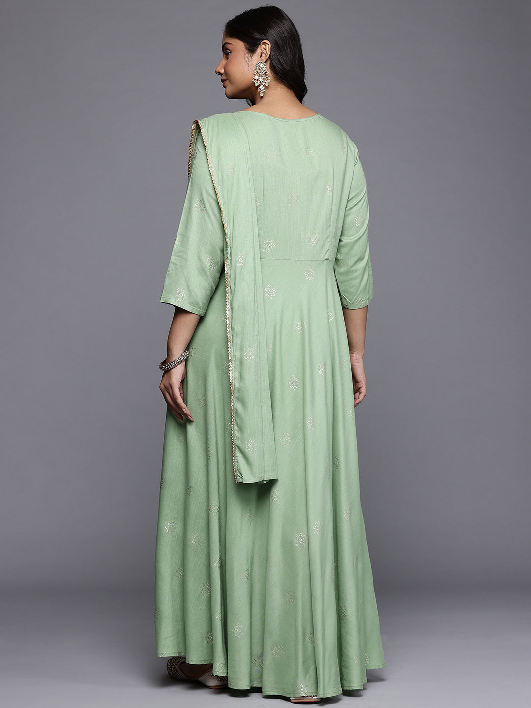 Floral Printed Draped Maxi Dress