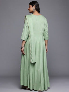 Floral Printed Draped Maxi Dress