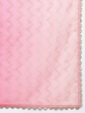 Ombre Effect Lace Inserts Regular Kurti with Sharara & With Dupatta