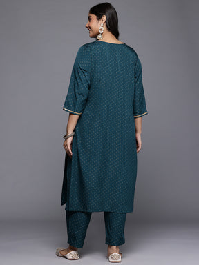 Micro or Ditsy Printed Regular Gotta Patti Kurta with Trousers