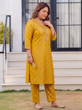 Women Ethnic Motifs Printed Regular Mirror Work Kurta with Trousers