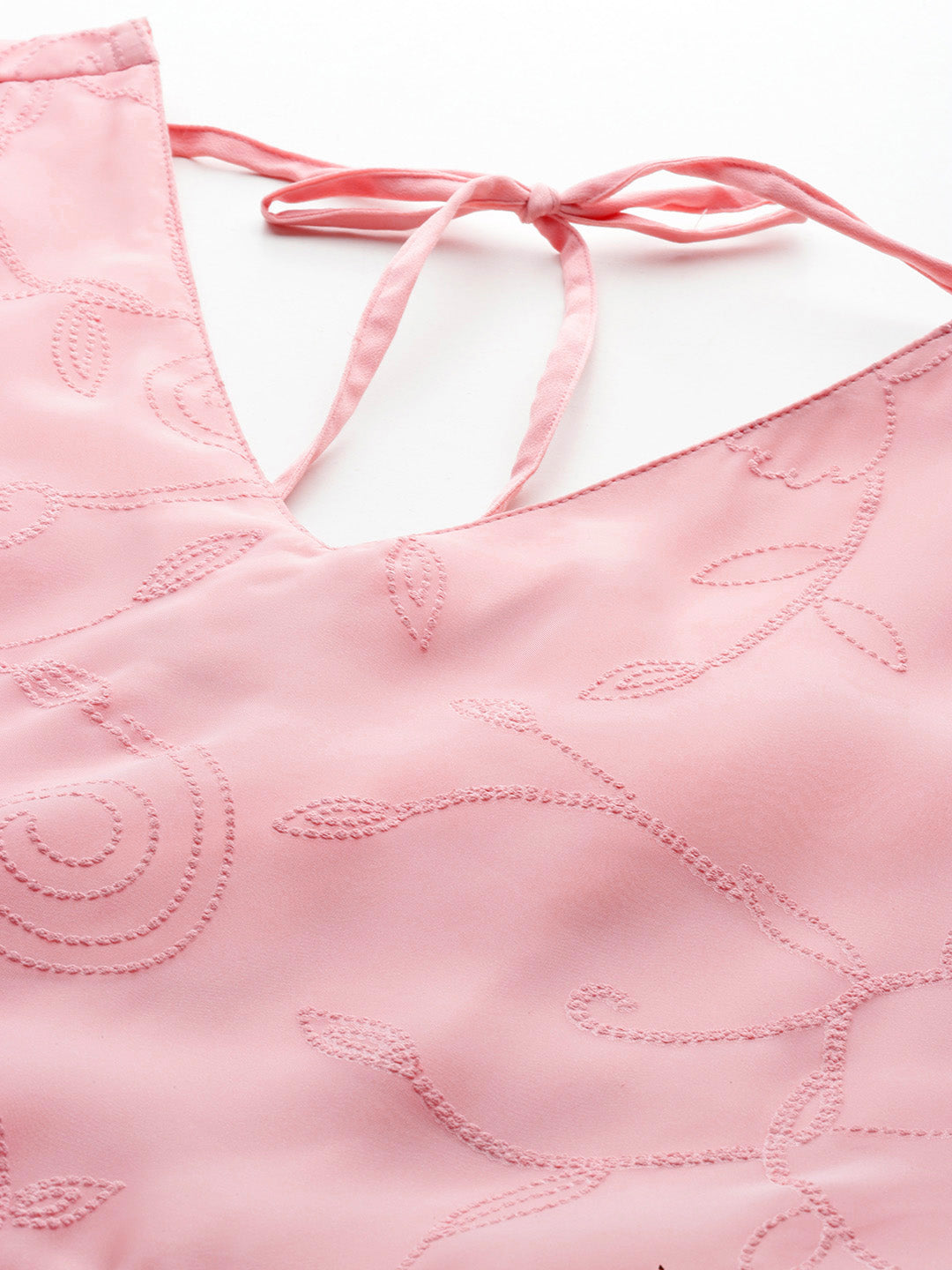 Plus Size Floral Embroidered Empire A-Line Kurta with Trousers & Dupatta