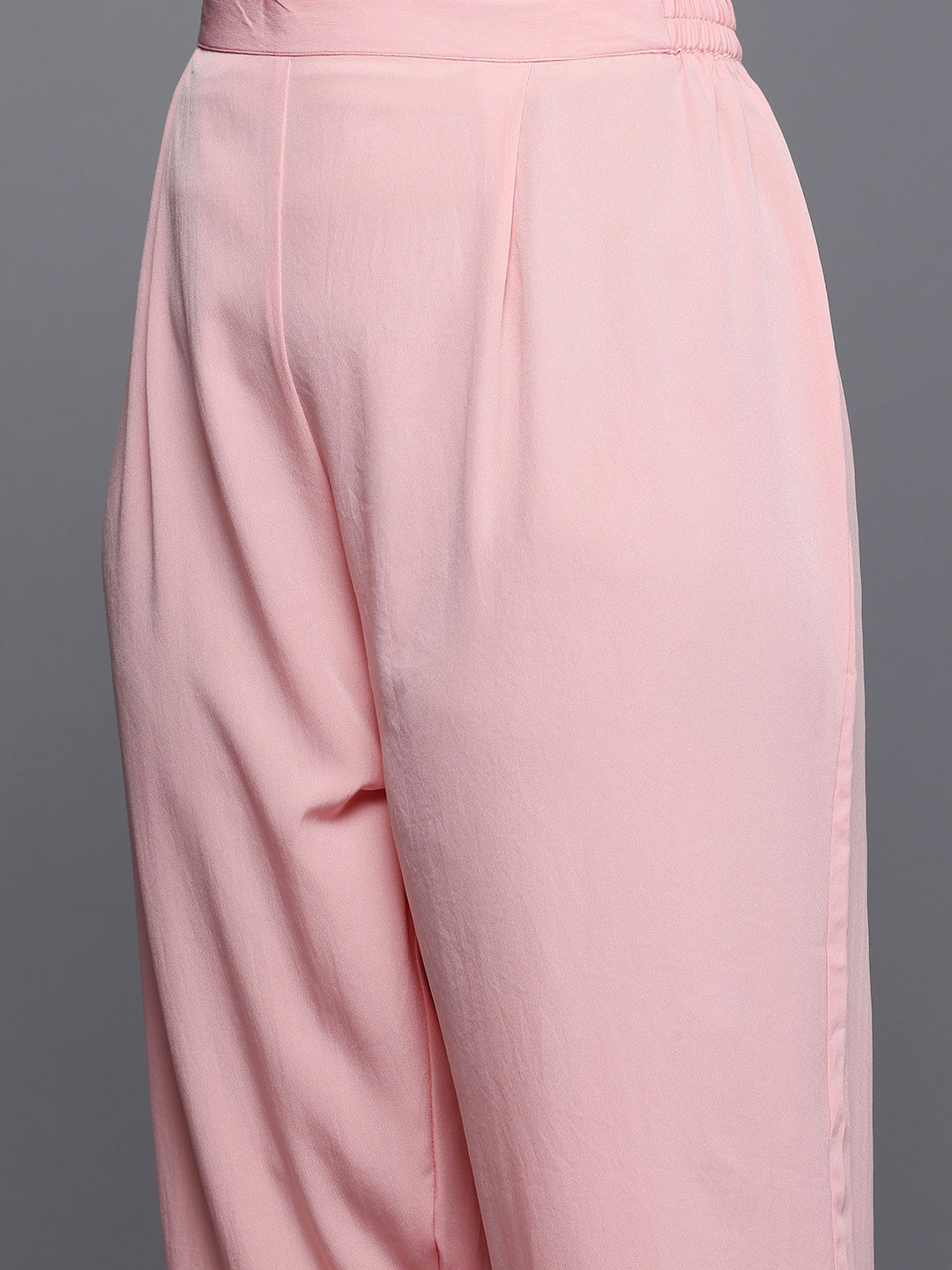 Plus Size Floral Embroidered Empire A-Line Kurta with Trousers & Dupatta