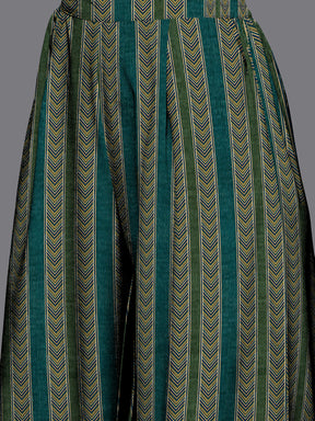 A PLUS BY AHALYAA Women Printed Regular Gotta Patti Velvet Kurta with Palazzos